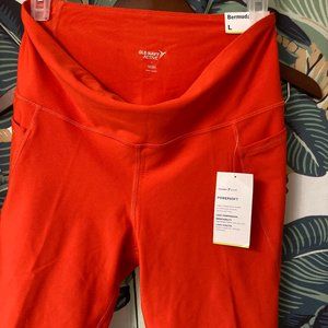 Old Navy Active Go-Dry High Rise Bermuda shorts, L, Coral